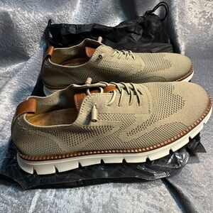 Men's Knit Oxford Shoes in Tan
